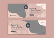 Beauty spa parlour social media banner template. Salon makeup, health care, body massage service promotion cover design with logo and icon. Business marketing abstract graphic web post background     