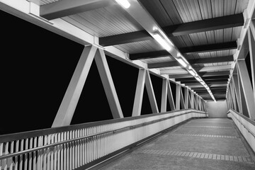 Aufkleber - Empty modern foot bridge at night