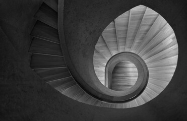 Poster - Modern spiral staircase. Contemporary architecture abstract background