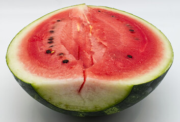 Sweet Watermelon isolated on white background. Fresh summer fruit.