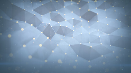 Wall Mural - Chaotic network structure with bokeh lights 3D render