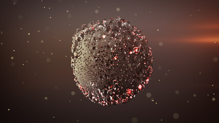 Wall Mural - cluster of gray and red spheres levitate 3d render illustration