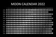 © Alla - 2022 Moon calendar. Astrological calendar design. planner. Place for stickers. Month cycle planner mockup. Isolated black and white background
