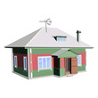 House, cottage, villa. Vector image on a white background.