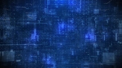 Digital Cyberspace with Particles and Data Network Connections. Data Analysis Technology Digital numbers and blue plexus Abstract Background Concept.