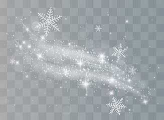 Wall Mural - Snow and wind on a transparent background. White gradient decorative element.vector illustration. winter and snow with fog. wind and fog.