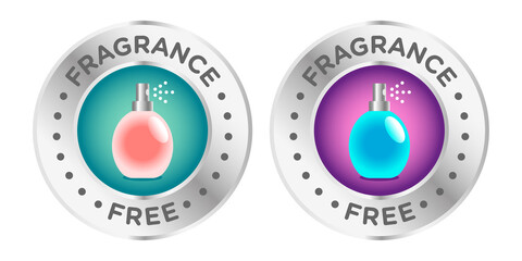 Wall Mural - Fragrance free round badge vector design, perfume bottle