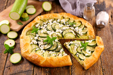 Wall Mural - courgette tart with cheese and mint