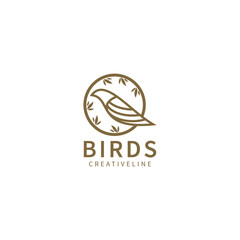 Wall Mural - Bird line logo design template, icon illustration