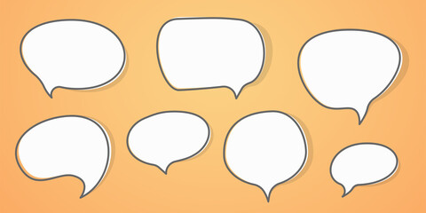 Wall Mural - Speech bubble icons set. Flat design