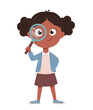 Back to school concept. Cheerful African American schoolgirl