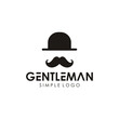hat and mustache for gentleman logo design