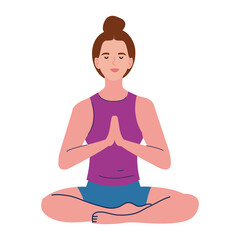 Sticker - woman in lotus position