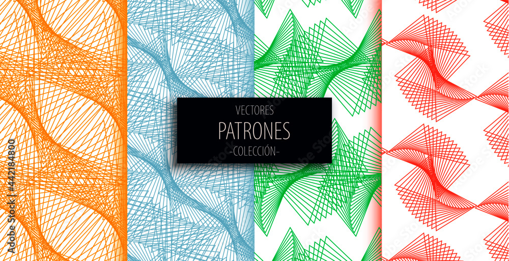 Colección de patrones abstractos - obrazy, fototapety, plakaty 