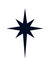 Bethlehem North Star Shape. Clipart Image Isolated On White Background