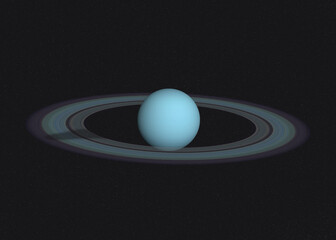 Wall Mural - uranus planet of solar system with ring in outer space. 3d rendered illustration. elements of this i
