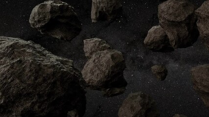Wall Mural - Asteroids flying in outer space