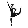 Dancing ballerina icon simple vector. Ballet dance girl