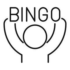 Canvas Print - Bingo win icon outline vector. Lottery game