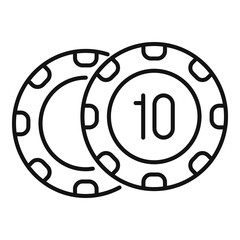 Sticker - Casino chips icon outline vector. Poker game