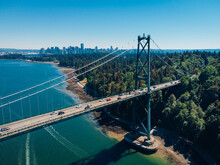 Lions Gate Bridge View Of The City Stanley Park Vancouver