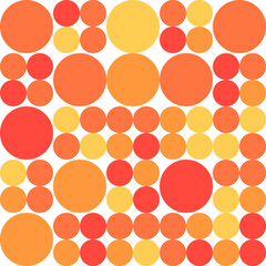 Canvas Print - Abstract geometric retro design. Vector dotted seamless pattern in shades of orange.