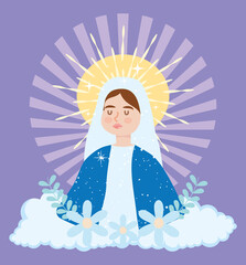 Wall Mural - Blessed Virgin Mary illustration