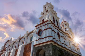 Wall Mural - Mexico, Colorful Puebla streets and colonial architecture in Zocalo historic city center.