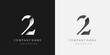 2 logo modern broken design serif number