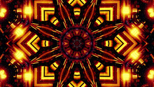 Vibrant 2D Background With Bright Orange Kaleidoscope Patterns