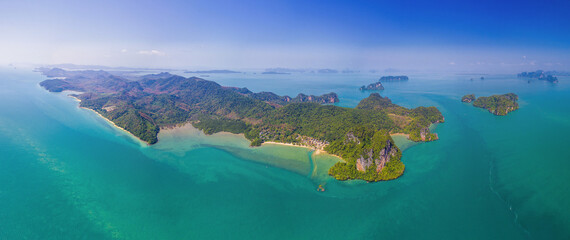 Koh Yao Noi, Phuket, Thailand Panoramic View aerial drone uav tropical paradise ko yao noi thai island