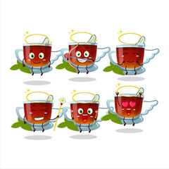 Canvas Print - Mint tea cartoon designs as a cute angel character