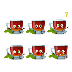 Poster - Cartoon character of mint tea with what expression