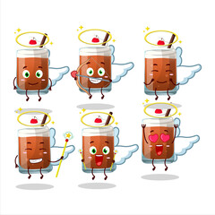 Sticker - Root beer with ice cream cartoon designs as a cute angel character