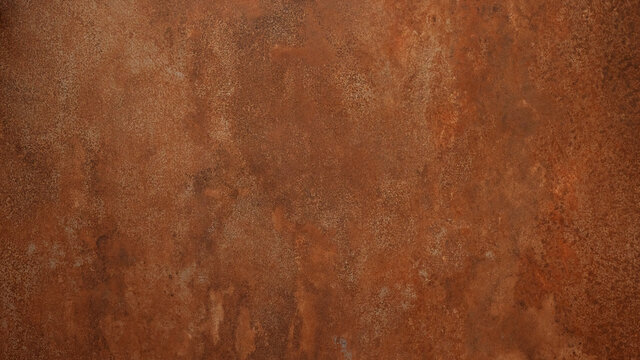 Fototapete - Grunge rusty orange brown metal corten steel stone background texture banner panorama
