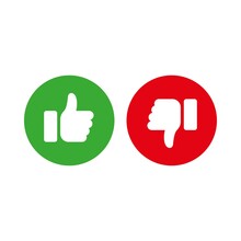 Green Thumbs Up And Red Thumbs Down Icons