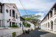 Hospital street at sunny day. Ancient Dutch Galle Fort (UNESCO World Heritage Site), Sri Lanka.