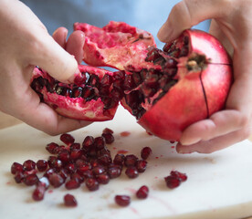 Canvas Print - Fresh pomegranate food photography recipe idea