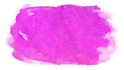 Wall Mural - Abstract hand painted pink ink or watercolor stain brush stroke on white background. Expressive modern digital art painted for border frame design.