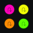 © LIGHTFIELD STUDIOS - Arrow Down four color glowing neon vector icon