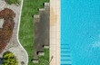 Outdoor Swimming Pool and Lawn Finishing Aerial View.