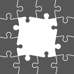 Leinwandbilder - A lot of piece flat puzzle pattern presentation. Many step puzzles business background. Simple pattern. Section compare service banner. Puzzle illustration template simple shape. Abstract Background