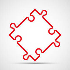 Aufkleber - Puzzle piece icon. Abstract background. illustration