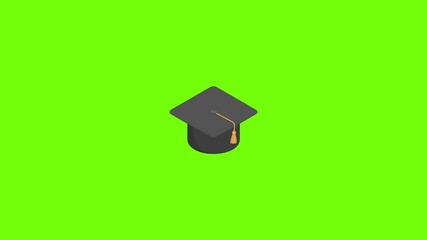 Sticker - Graduate school black cap icon animation