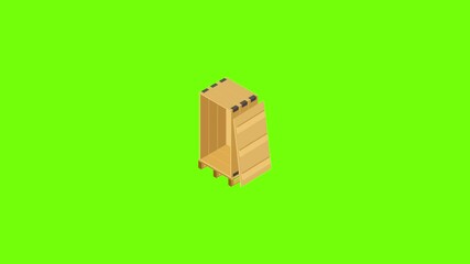 Canvas Print - Wood box pallet icon animation