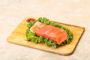 Salmon fillet slice for cooking