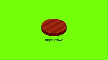 Sticker - Beef steak icon animation