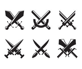 Wall Mural - crossed swords symbol vector illustration