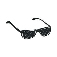 Sunglasses Icon Silhouette Illustration. Summer Fashion Vector Graphic Pictogram Symbol Clip Art. Doodle Sketch Black Sign.