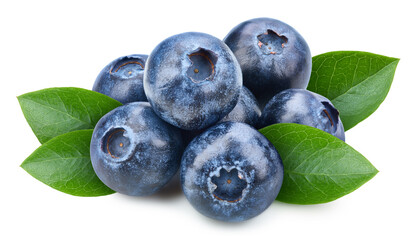 Wall Mural - Organic blueberry isolated on white background